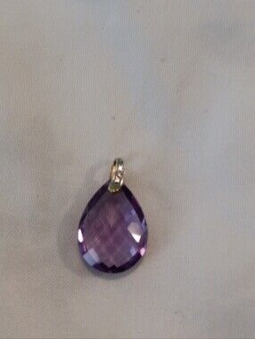 Amethyst Teardrop Pendant With 10k Gold Bail